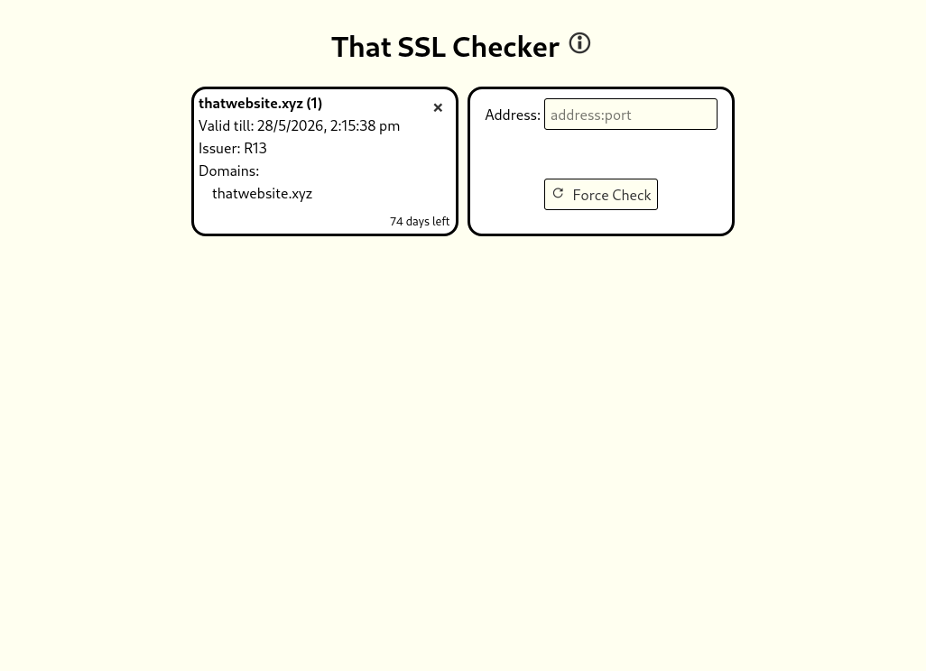 Result card